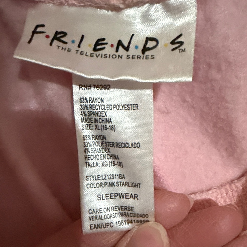 FRIENDS Pink Pajama Pants with Blue Logo - Picture 3 of 3